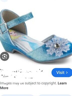Frozen Girls' Sparkle Blue Princess Dress Shoes with Snowflake Accent